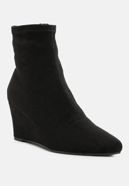 Yara Microfiber Wedge Sock Boots Women - Image 4