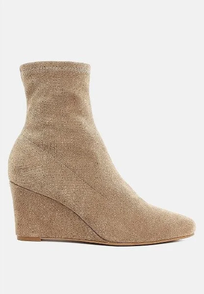 Yara Microfiber Wedge Sock Boots Women