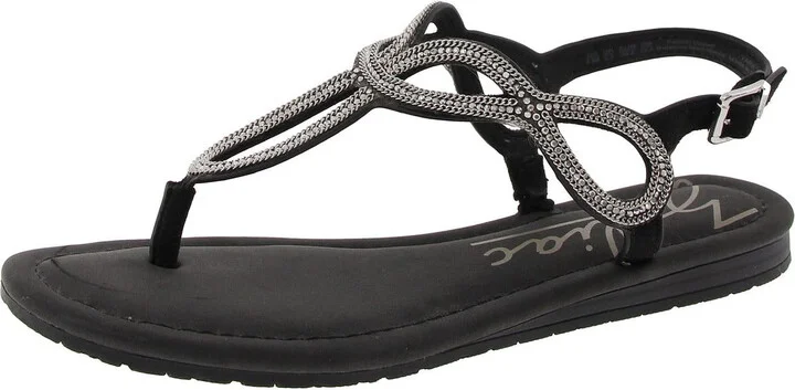 Yara Womens Embellished Man Made Thong Sandals