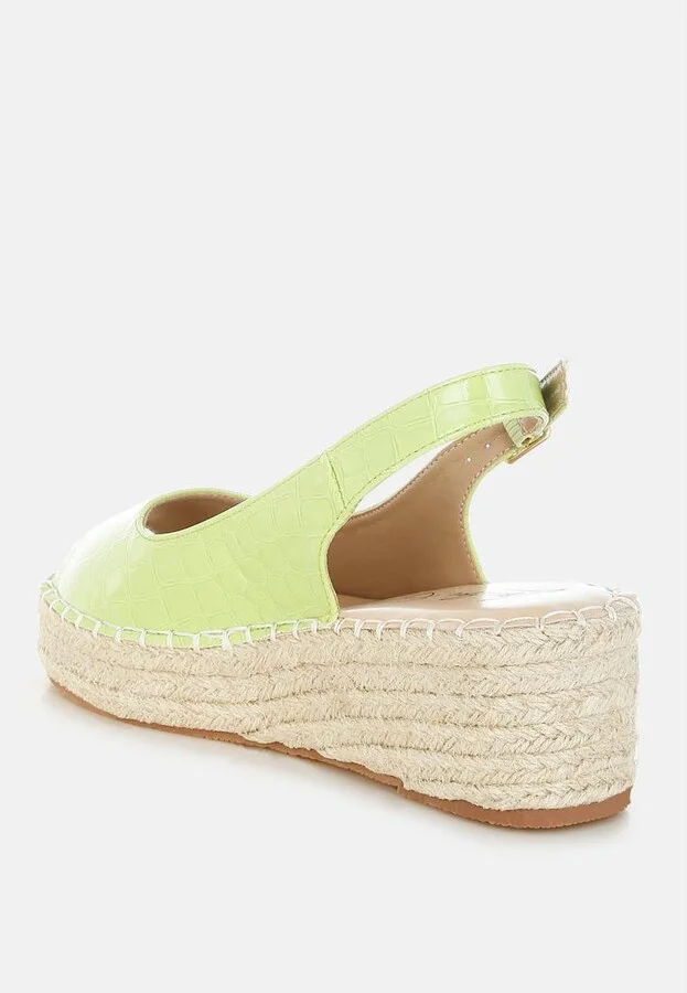 Yarael Croco Peep Toe Wedges - Image 4