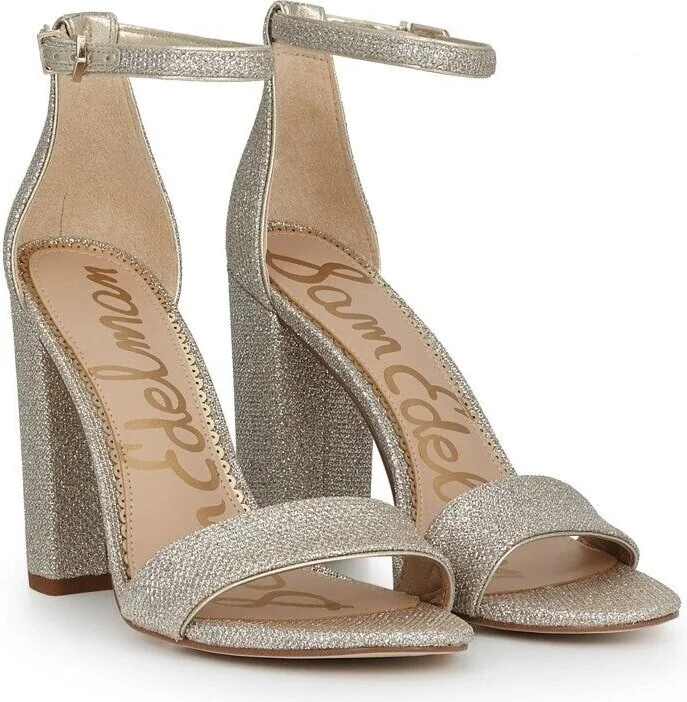 Yaro E8511FQ262 Sandal Womens 10.5 Silver Leather Block Heel KHD1021