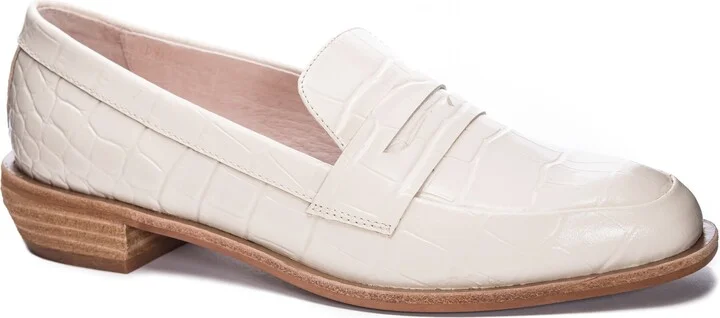 Yasmeen Croc Embossed Penny Loafer