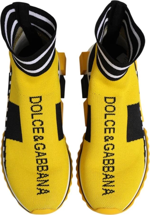Yellow Black Sorrento Socks Sneakers Women's Shoes - Image 3