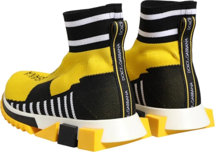 Yellow Black Sorrento Socks Sneakers Women's Shoes - Image 5