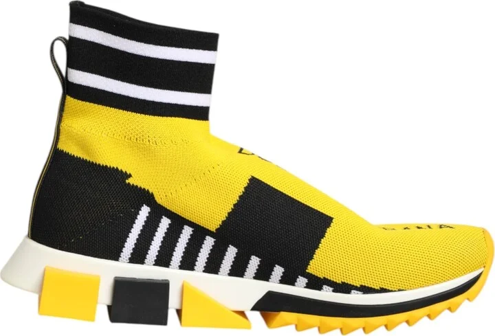 Yellow Black Sorrento Socks Sneakers Women's Shoes