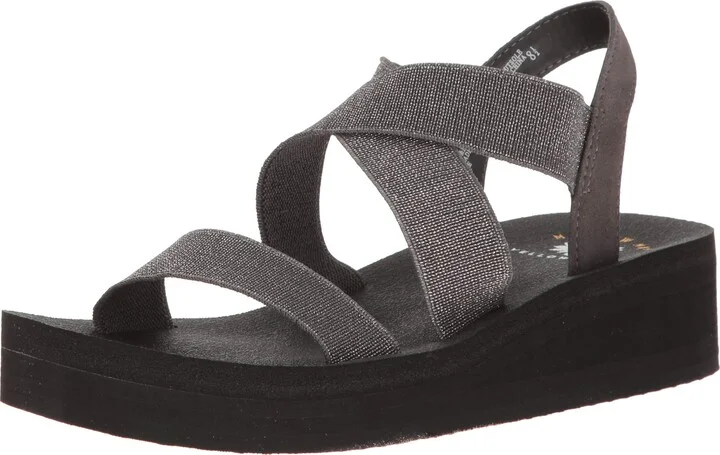 Yellow Box Women's Bunkie Wedge Sandal pewter 6.5 M US
