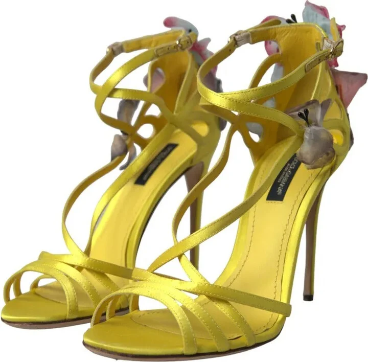 Yellow Butterfly Applique Sandals Women's Shoes (Pre-Owned) - Image 4