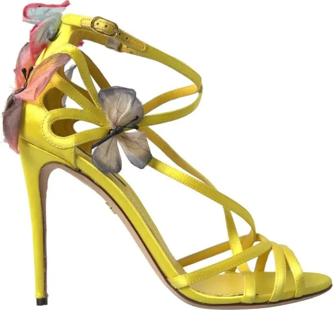Yellow Butterfly Applique Sandals Women's Shoes (Pre-Owned)