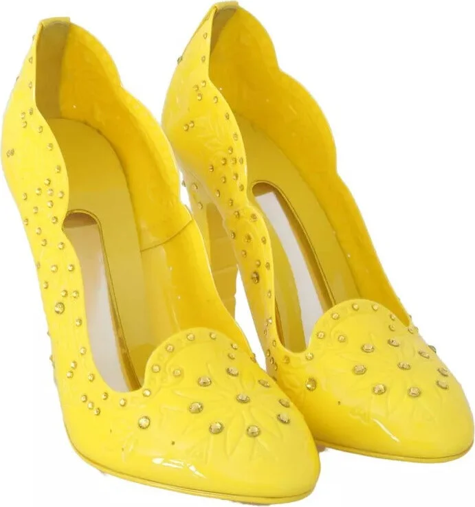 Yellow Crystal Heels CINDERELLA Women's Shoes - Image 4