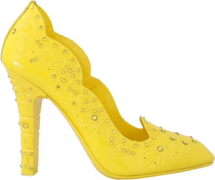 Yellow Crystal Heels CINDERELLA Women's Shoes