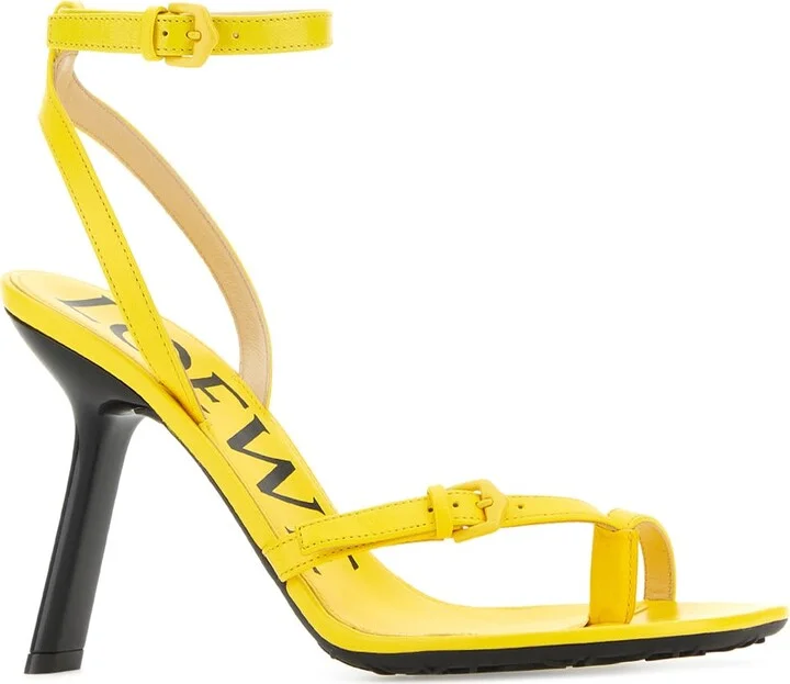 Yellow Leather Petal Sandals - Image 2