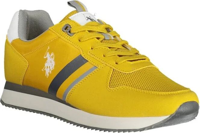 Yellow Polyester Men Men's Sneaker - Image 2