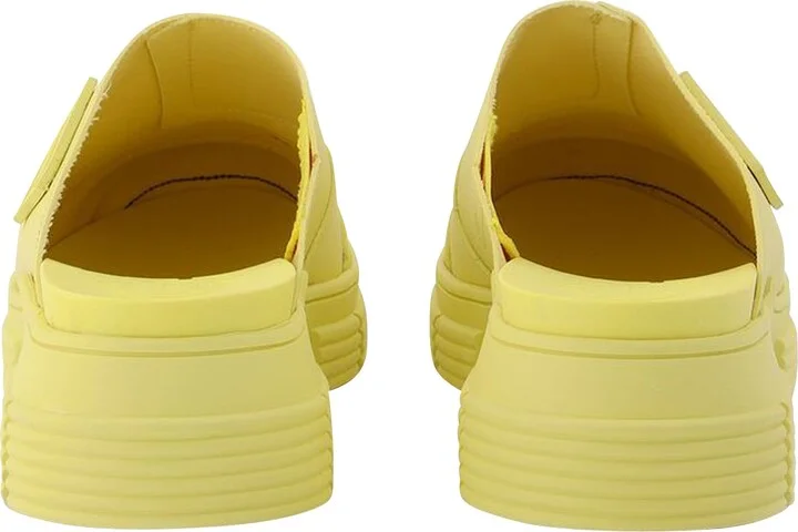 Yellow Recycled Rubber Retro Mules