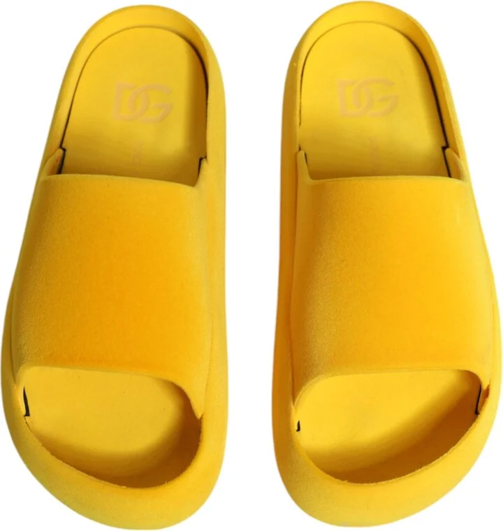 Yellow Rubber Slides Sandals Beachwear Women's Shoes (Pre-Owned) - Image 3