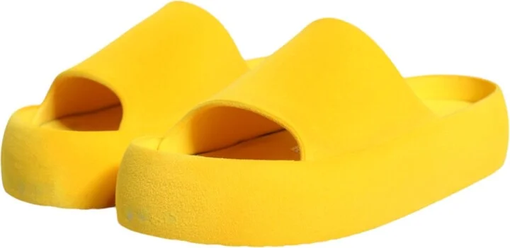 Yellow Rubber Slides Sandals Beachwear Women's Shoes (Pre-Owned) - Image 4