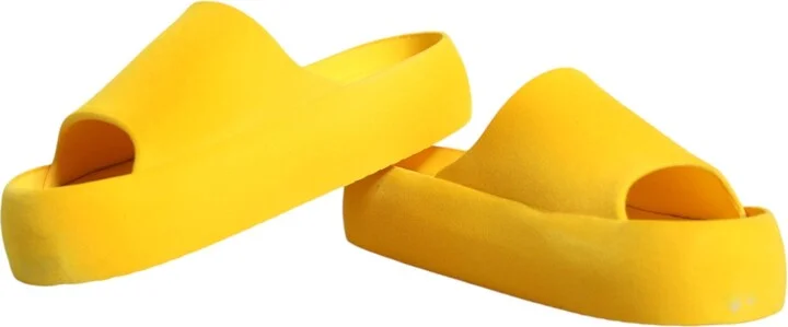 Yellow Rubber Slides Sandals Beachwear Women's Shoes (Pre-Owned) - Image 6