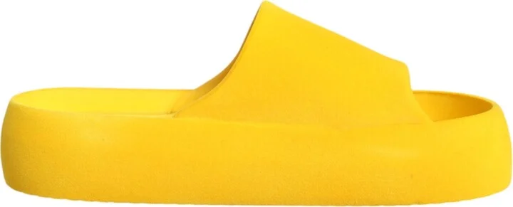 Yellow Rubber Slides Sandals Beachwear Women's Shoes (Pre-Owned)