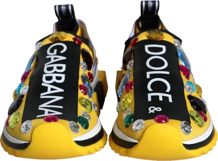 Yellow Sorrento Crystals Sneakers Womens Shoes - Image 2