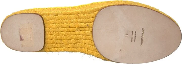 Yellow Taormina Lace Espadrille Loafers Flats Women's Shoes - Image 5