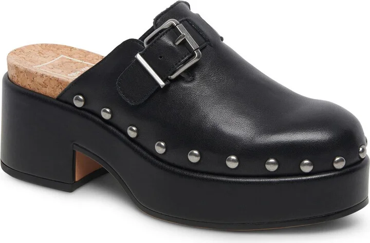 Yevan Womens Solid Leather Clogs
