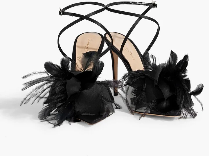 Ynez embellished satin and PVC sandals - Image 2