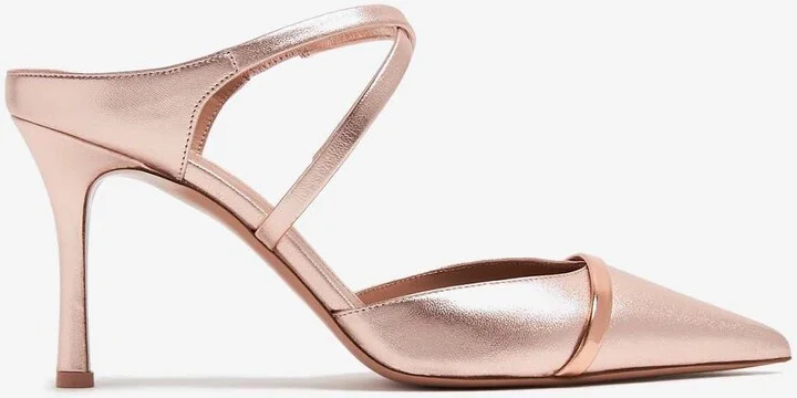 Yoana 80 Mules in Metallic Leather