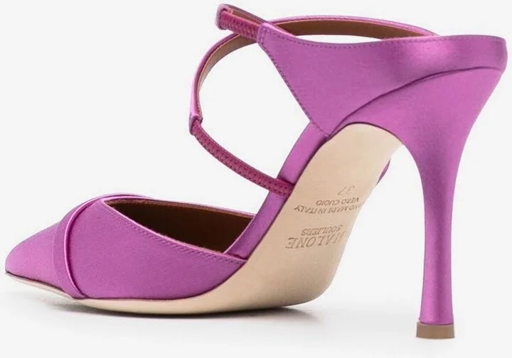 Yoana 90 Pointed Satin Mules - Image 3