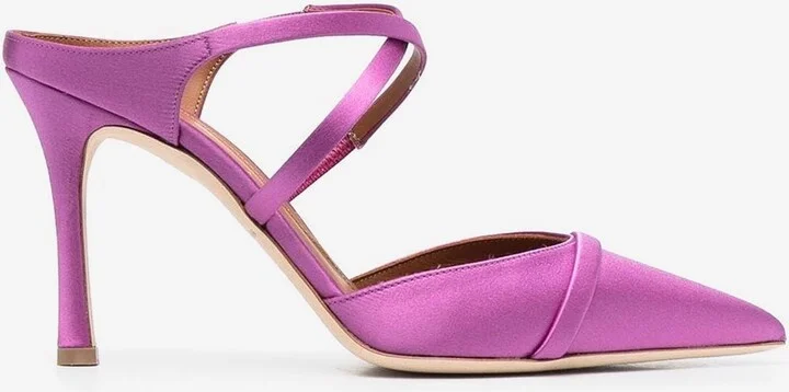 Yoana 90 Pointed Satin Mules