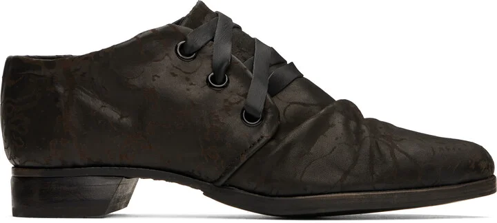YOHJI YAMAMOTO Black Laser Print Derbys