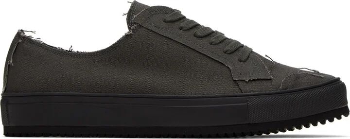 YOHJI YAMAMOTO Gray Raw Edge Sneakers