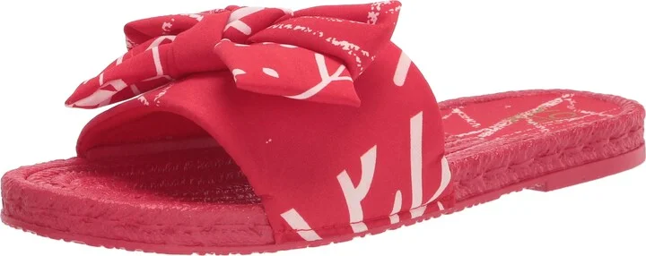YOKI-ADELA Women's Slide With Bandana Bow And Rope Bottom