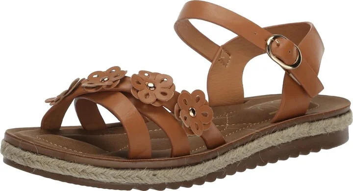 YOKI-ALBERTA Women's Comfort Flat Sandal With Upper Flower Design
