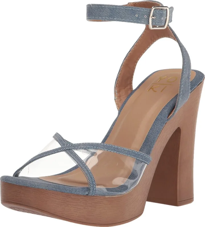 YOKI-ARLESA-02 Women's Open Toe High Wooden Heels