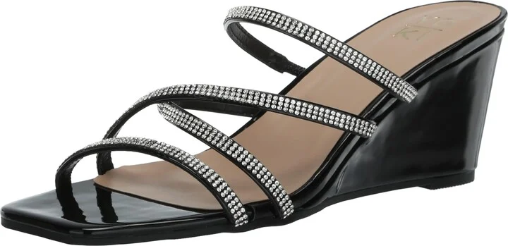 YOKI-ARLETTE-05 Women's Low Heel Open Square Toe Wedges