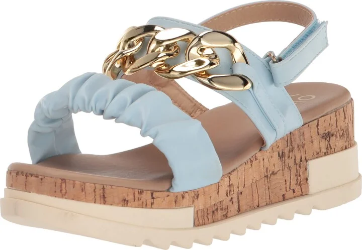 YOKI-BRENDA-21 Women’s Open Toe Platform Sandal With Chain Strap