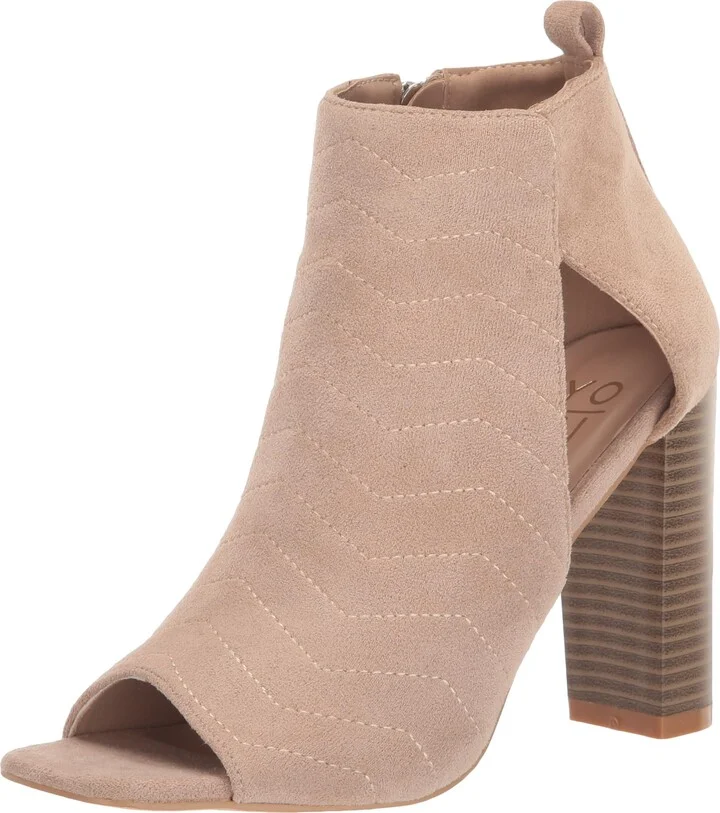 YOKI CARASSON-78 Women's Suede Open Toe Side Cut High Heels