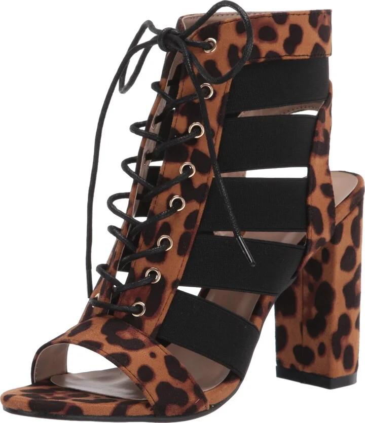 YOKI-CARRASON-24 Women's Lace Up Open Toe Elastic Booties
