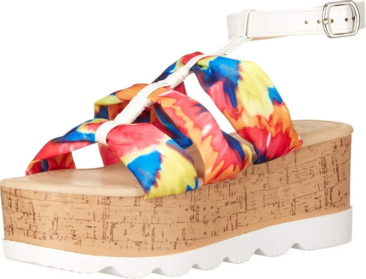 YOKI-CHARLENE-03 Women's Open Toe Platform Flatform Sandal With 3 Multi Material Straps