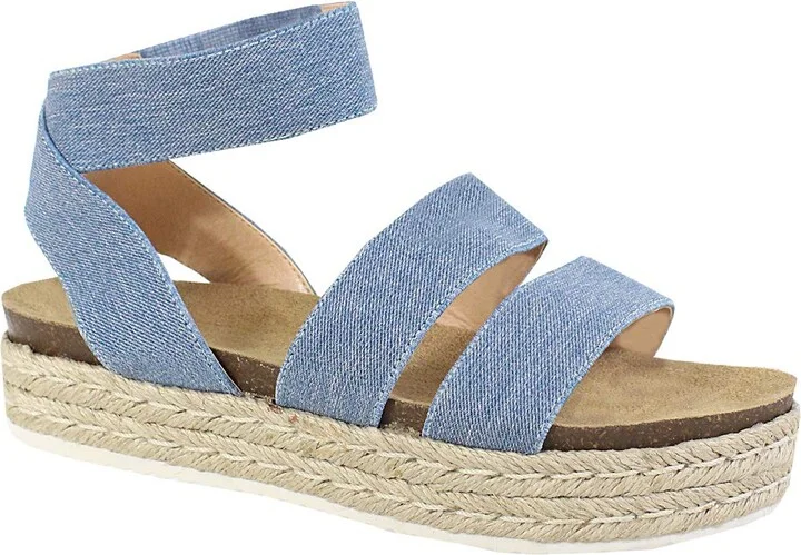 YOKI-CHIARA-10 Women's Open Toe Elastic Upper Strap Platform Espadrille Casual Sandal