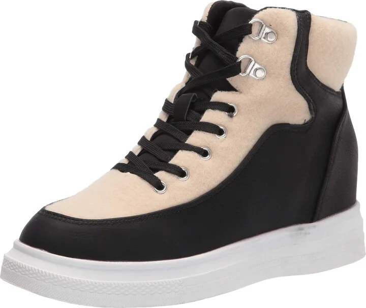 YOKI-DEMIAN-67 Women's Two Tone Hidden Wedge Sneaker