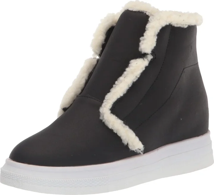 YOKI-DEMIAN-90 Women's Wedge Sneaker with Fur Design