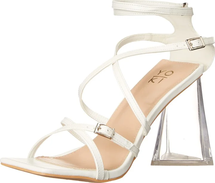 YOKI-DRAYA-12 Women's Clear Open Toe Strappy High Heel
