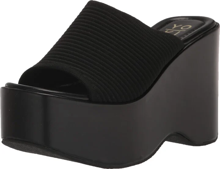 YOKI DUSKY-04 Women's Chunky Knit Mule Wedge