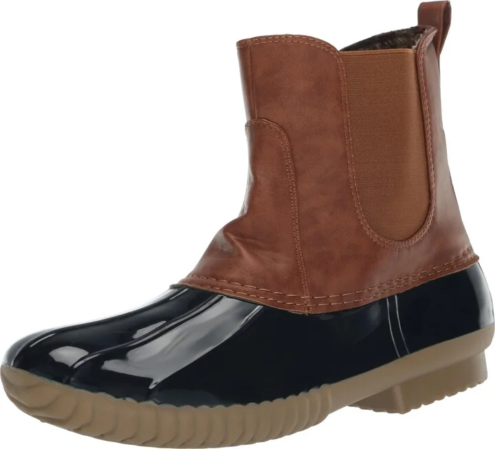 YOKI-DYLAN-81 Women's Slip On Elastic Duck Rain Winter Boot