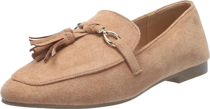 YOKI-EDLINE-44 Women's Comfort Lightweight Loafer Pointed Toe Casual Ballet Flats Beige