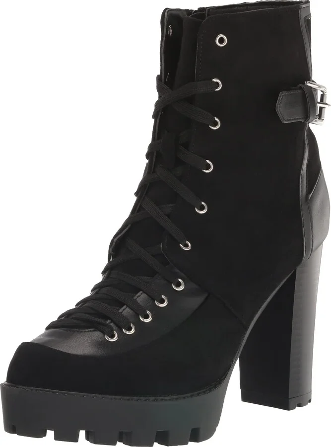 YOKI ELAN-99 Women's Multi Material Lace Up High Heeled Booties