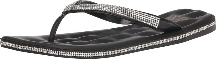 YOKI-EULA Women's Flat Sandal With Rhinestone Studding