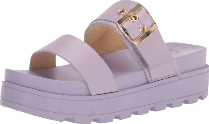 YOKI-FERGIE Women's Platform Sandal With Upper Buckle