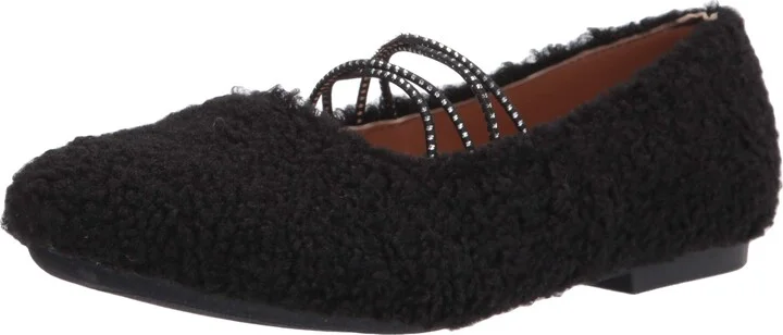 YOKI-GENEVA-37 Women's Suede Ballet Flat with Chain Strap