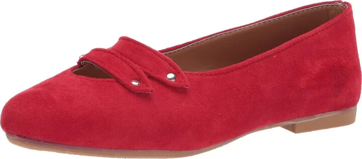 YOKI-GENEVA-50 Women's Suede Ballet Flat with Two Front Straps